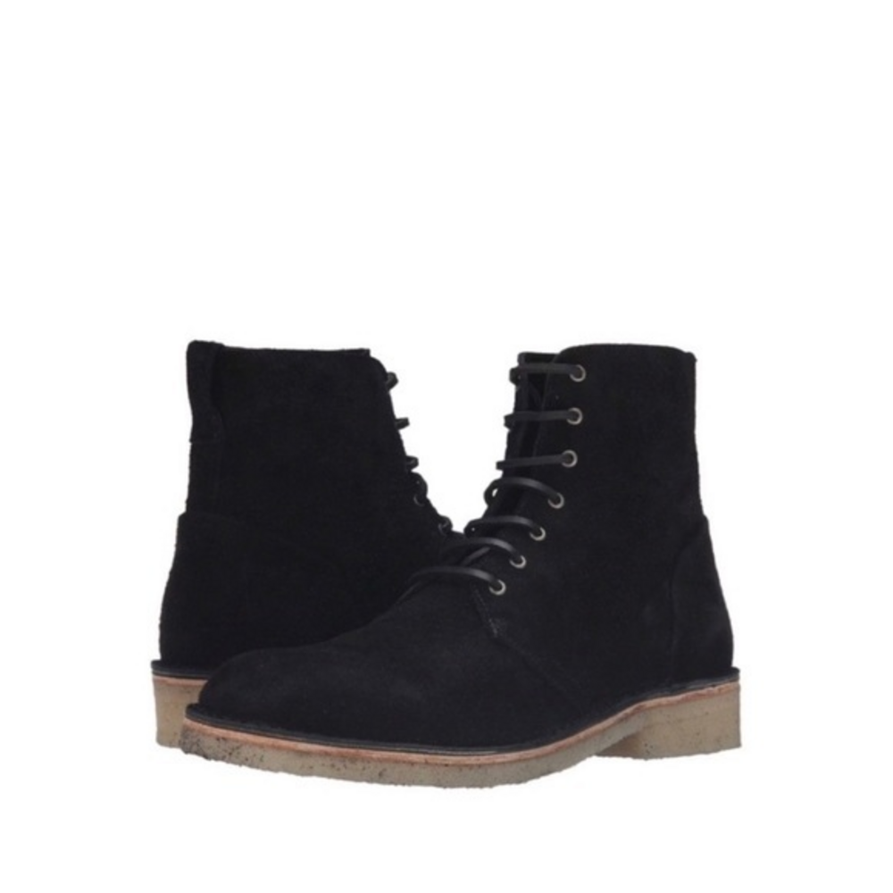NEW Rag & Bone Black Suede‎ Lace Up Military Ankle Boots